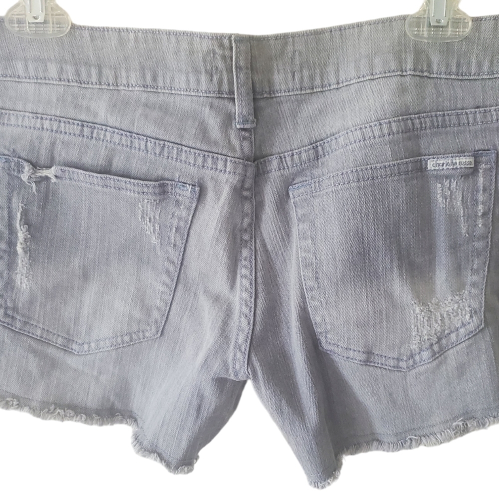 Charlotte Russe Jean Shorts Womens Size 10‎ Distressed Gray Cutoffs Daisy Dukes - Picture 3 of 10